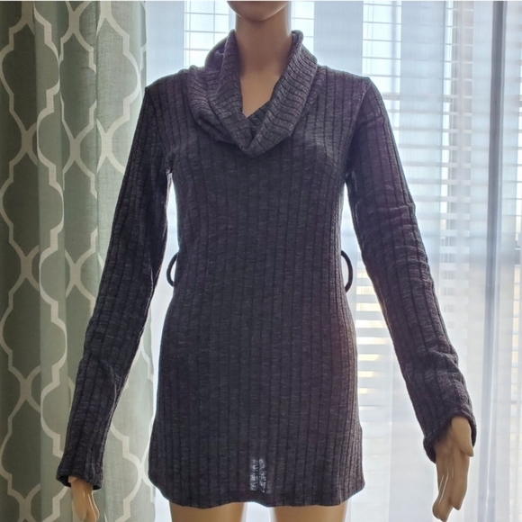 Women's Forever 21 Cowl Neck Long Sweater - S/P - Charcoal Grey - Picture 1 of 7